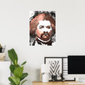 Poster Peinture d'aquarelle en or Frederick Douglass (Bureau à domicile)
