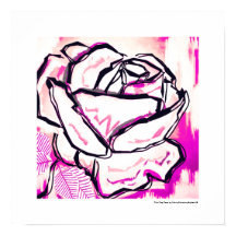 Peinture d'aquarelle moderne Rose Pop Art rose