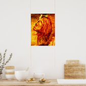 Poster Peinture d'aquarelle orange tristesse (Cuisine)