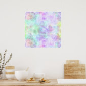 Poster Peinture d'aquarelle Pastel Rainbow Cravate-Dye (Cuisine)