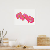 Poster Peinture d'aquarelle romantique à l'orchidée rose (Cuisine)