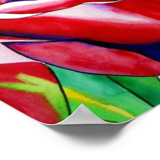 Poster Peinture d'aquarelle rose Roses (Coin)