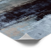 Poster Peinture d'art Abstrait bleu "exagérée" (Coin)