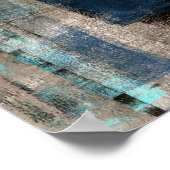 Poster Peinture d'art Abstrait bleu Metro (Coin)