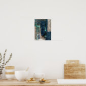 Poster Peinture d'art Abstrait bleu Metro (Cuisine)