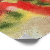 Poster Peinture d'art abstrait texture rouge orange jaune (Coin)