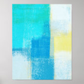 Poster Peinture d'art Abstrait turquoise "profonde" (Devant)
