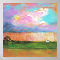 Peinture d'art paysager Rainstorm Minuscule ferme