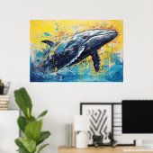 Poster Peinture de baleine d'art moderne (Bureau à domicile)