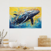 Poster Peinture de baleine d'art moderne (Cuisine)