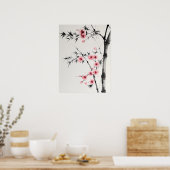 Poster Peinture de bambou et de fleurs de cerisiers dans  (Cuisine)