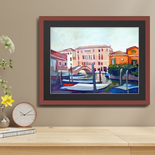 Poster Peinture de bateaux de Dorsoduro, Venise, IT