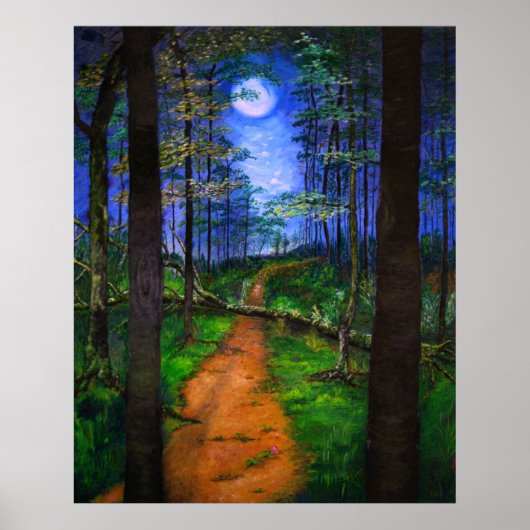 Poster Peinture de bois - Abandon Lune (Devant)