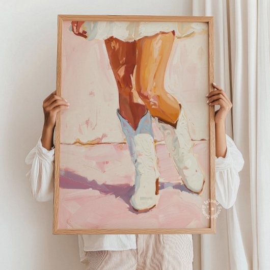 Poster Peinture de bottes de cowgirl - Western Chic Wall 