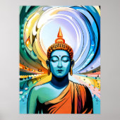 Poster Peinture de bouddha Art pour la méditation et la p (Devant)