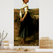 Poster Peinture de Bouguereau en 1895 : La jeune bergère (Cuisine)