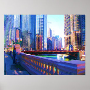 Poster Peinture de canal de Chicago