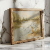 Poster Peinture de canard à côté du lac Paysage de printe