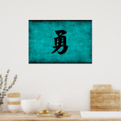 Poster Peinture de caractères chinois pour le courage en  (Cuisine)