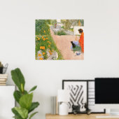Poster Peinture de Carl Larsson, Pont, (Bureau à domicile)
