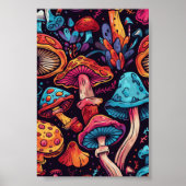 Poster Peinture de champignons Trippy (Devant)
