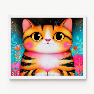 Poster Peinture de chat américain roux mignon