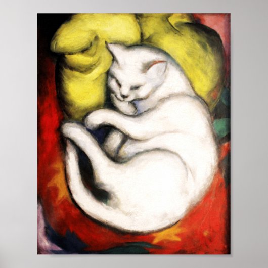 Poster Peinture de Chat Blanc de Franz Marc (Devant)
