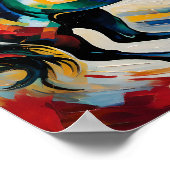 Poster Peinture de cheval abstrait vibrant – Expression c (Coin)