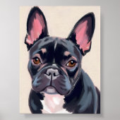 Poster Peinture de chien Bouledogue Français (Devant)