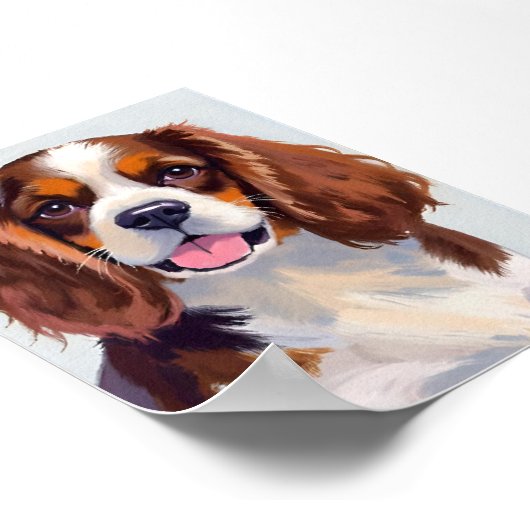 Poster Peinture de chien de Cocker Spaniel (Coin)