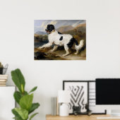 Poster Peinture de chien de Terre-Neuve (Bureau à domicile)