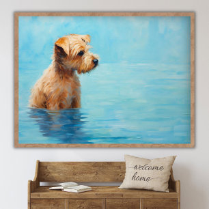 Poster Peinture de chiens contemporaine, toile de chiens 