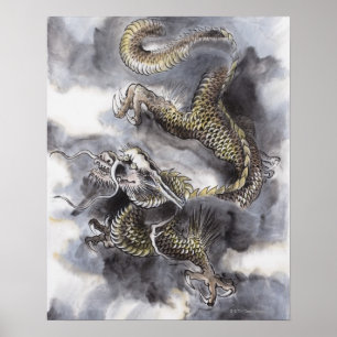 Poster Peinture de chinois traditionnel, année du dragon