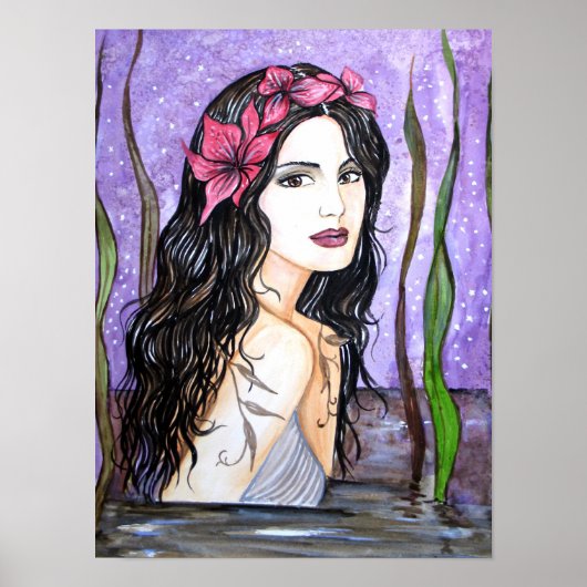Poster Peinture de conte de fée de la Dame du Lac (Devant)