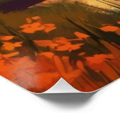 Poster Peinture de coucher de soleil nature avec lac, Cot (Coin)