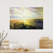 Poster Peinture de coucher de soleil sur la plage (Cuisine)