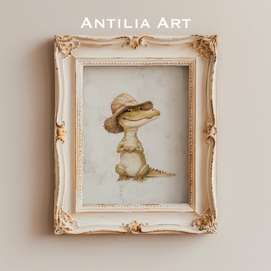 Poster Peinture de crocodile Alligator Reptile Animal sau