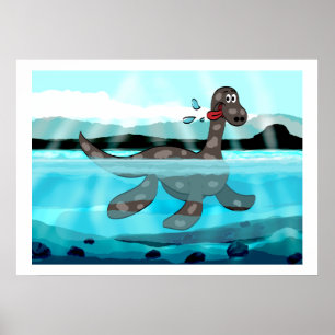 Poster Peinture de dinosaure Plesiosaure