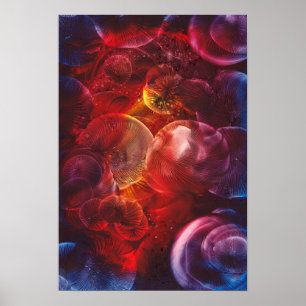 Poster Peinture de fantaisie de l'espace profond peinte à