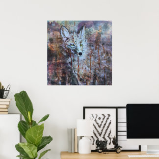 Poster Peinture de faune de renard
