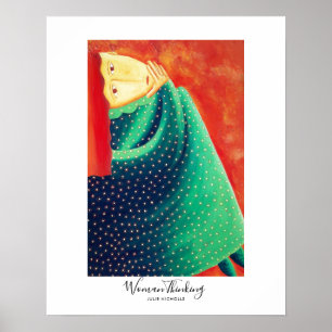Poster Peinture de femme pensante