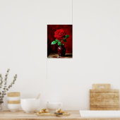 Poster Peinture de fleurs de rose rouge (Cuisine)