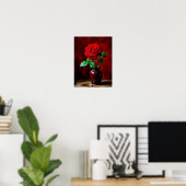Poster Peinture de fleurs de rose rouge (Bureau à domicile)