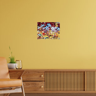 Poster Peinture de fleurs d'été violette