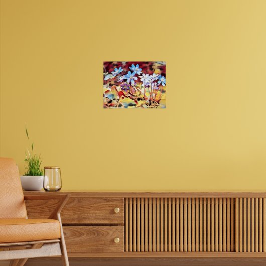 Poster Peinture de fleurs d'été violette (Salon 2)