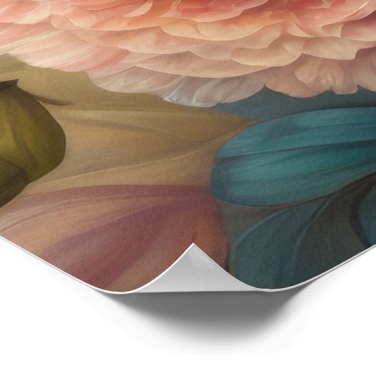 Poster Peinture de fleurs en gras 5:4 (Coin)