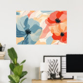 Poster Peinture de fleurs esthétiques (Bureau à domicile)