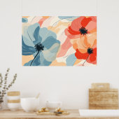 Poster Peinture de fleurs esthétiques (Cuisine)