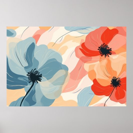 Poster Peinture de fleurs esthétiques (Devant)