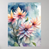 Poster peinture de fleurs tristesse reste gracieuse en la (Devant)